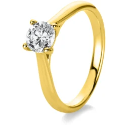 Solitär Ring Damenring 750 Gold Gelbgold Diamant Brillant 0,70 Ct. 4er-Krappe