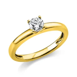 Solitär Ring Damenring 585 Gold Gelbgold Diamant Brillant 0,40 Ct. 4er-Krappe