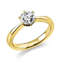 Solitär Ring Damenring 750 Gold Gelbgold Diamant Brillant 0,70 Ct. 6er-Krappe
