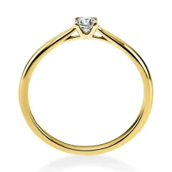 Solitär Ring Damenring 585 Gold Gelbgold mit Diamant Brillant 0,15 Ct 4er-Krappe