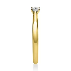 Solitär Ring Damenring 585 Gold Gelbgold mit Diamant Brillant 0,15 Ct 4er-Krappe