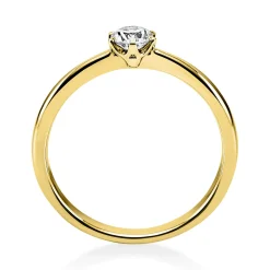 Solitär Ring Damenring 585 Gold Gelbgold mit Diamant Brillant 0,25 Ct 6er-Krappe