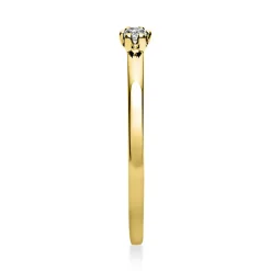 Solitär Ring Damenring 585 Gold Gelbgold mit Diamant Brillant 0,05 Ct 6er-Krappe