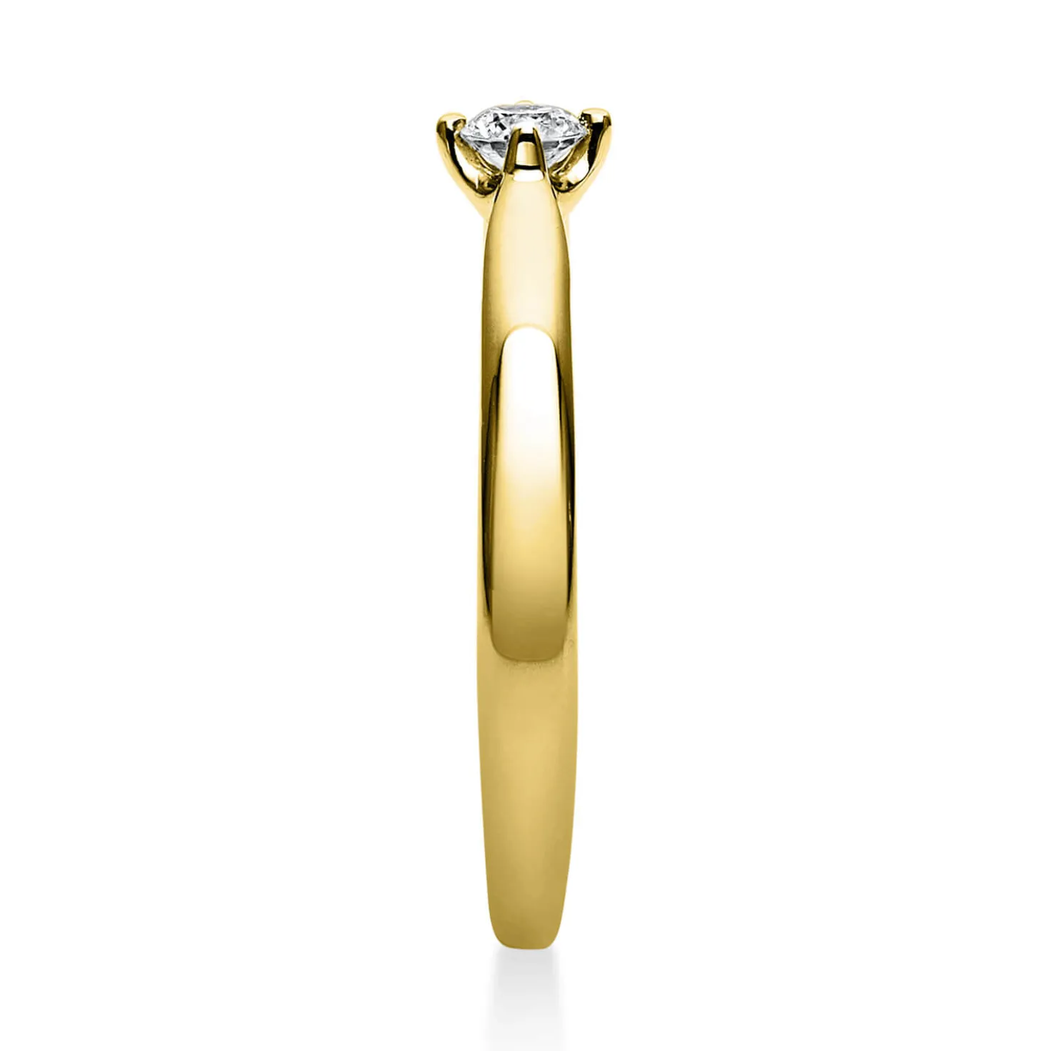 Solitär Ring Damenring 750 Gold Gelbgold mit Diamant Brillant 0,15 Ct 4er-Krappe