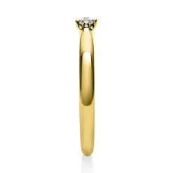 Solitär Ring Damenring 750 Gold Gelbgold mit Diamant Brillant 0,05 Ct 4er-Krappe