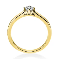 Solitär Ring Damenring 585 Gold Gelbgold mit Diamant Brillant 0,25 Ct 4er-Krappe