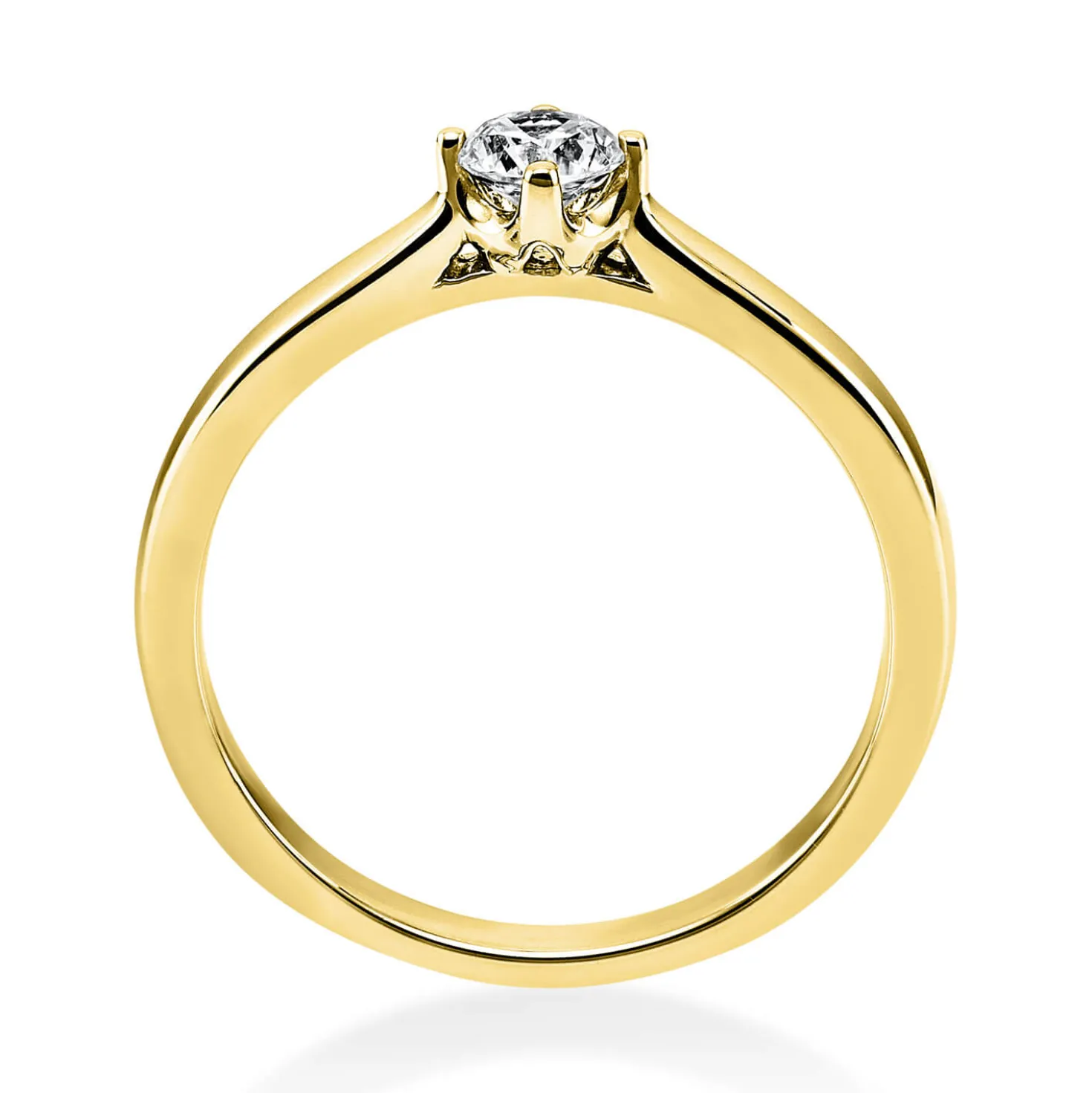Solitär Ring Damenring 585 Gold Gelbgold mit Diamant Brillant 0,25 Ct 4er-Krappe