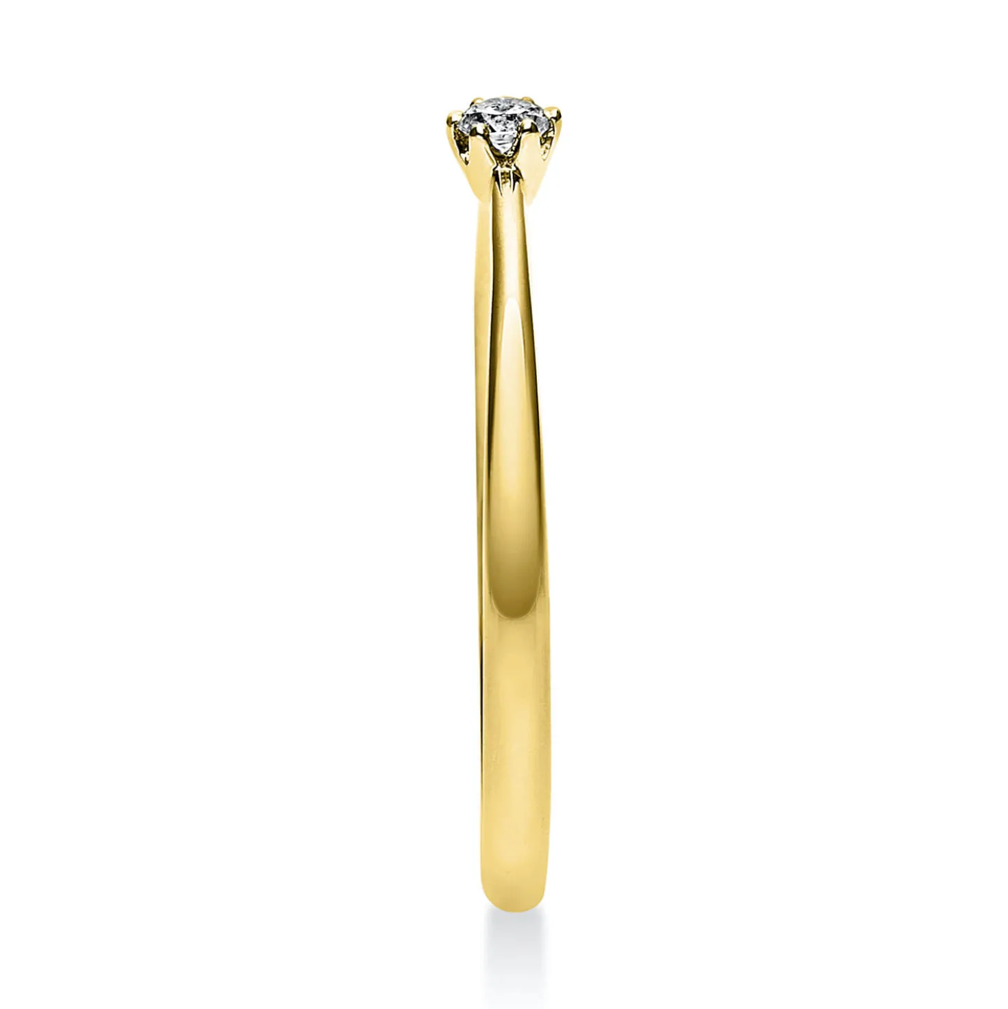 Solitär Ring Damenring 750 Gold Gelbgold mit Diamant Brillant 0,05 Ct 6er-Krappe