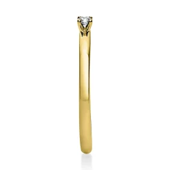 Solitär Ring Damenring 750 Gold Gelbgold mit Diamant Brillant 0,05 Ct 4er-Krappe