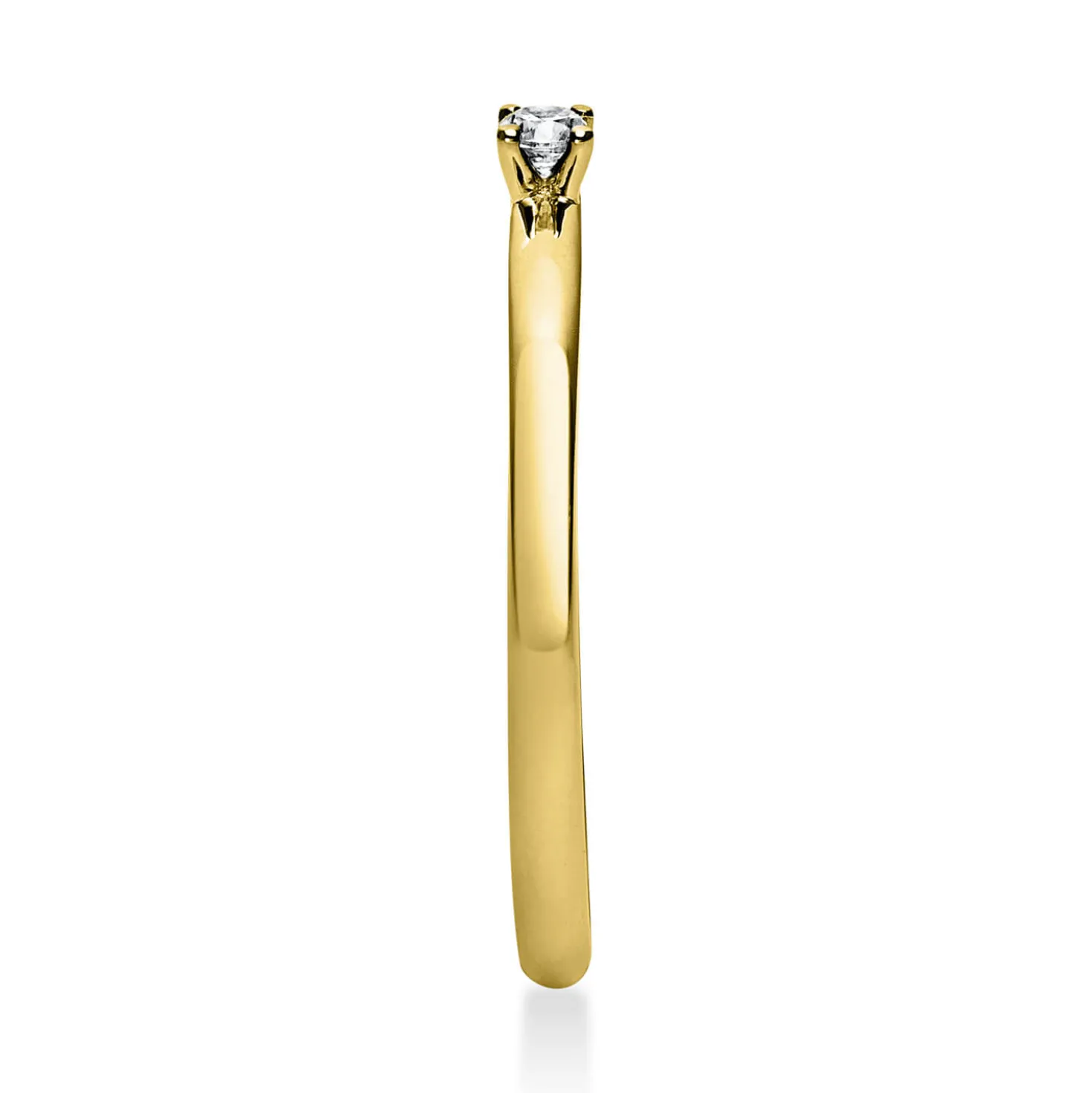 Solitär Ring Damenring 585 Gold Gelbgold mit Diamant Brillant 0,05 Ct 4er-Krappe