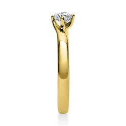 Solitär Ring Damenring 750 Gold Gelbgold mit Diamant Brillant 0,25 Ct 4er-Krappe