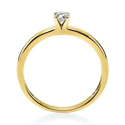 Solitär Ring Damenring 750 Gold Gelbgold mit Diamant Brillant 0,15 Ct 4er-Krappe