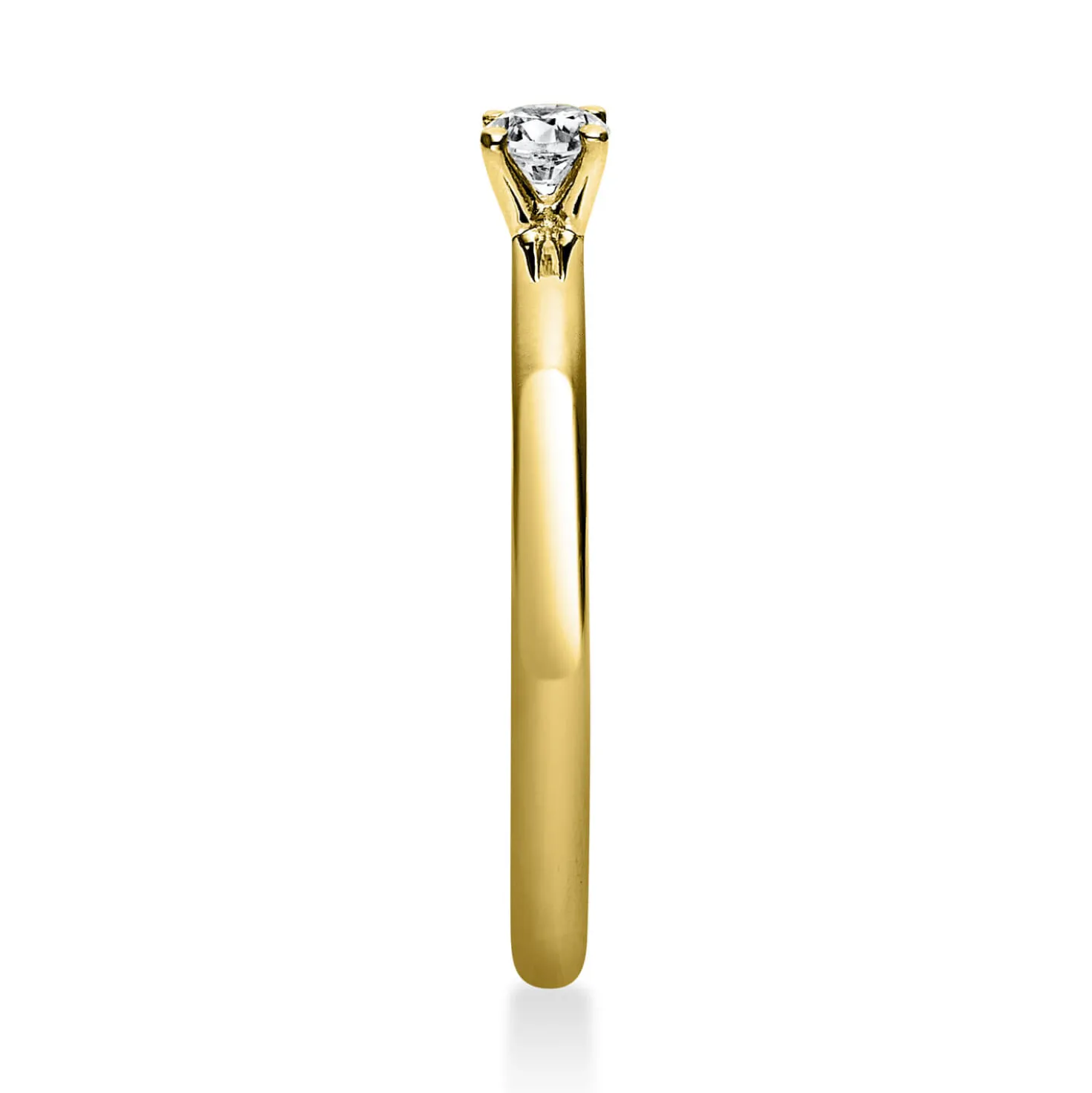 Solitär Ring Damenring 585 Gold Gelbgold mit Diamant Brillant 0,15 Ct 4er-Krappe