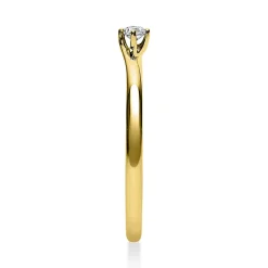 Solitär Ring Damenring 585 Gold Gelbgold mit Diamant Brillant 0,05 Ct 4er-Krappe