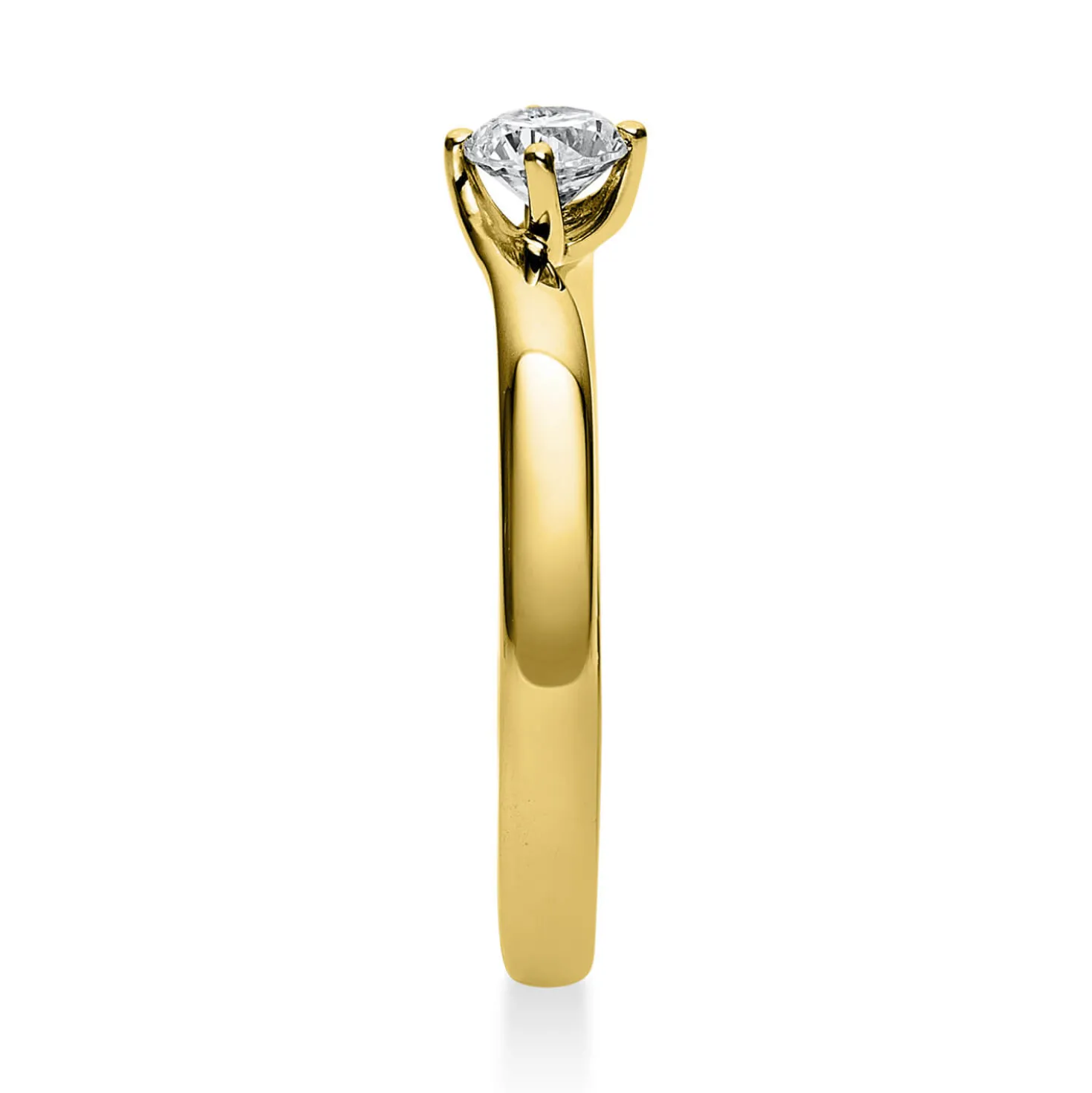 Solitär Ring Damenring 585 Gold Gelbgold mit Diamant Brillant 0,25 Ct 4er-Krappe