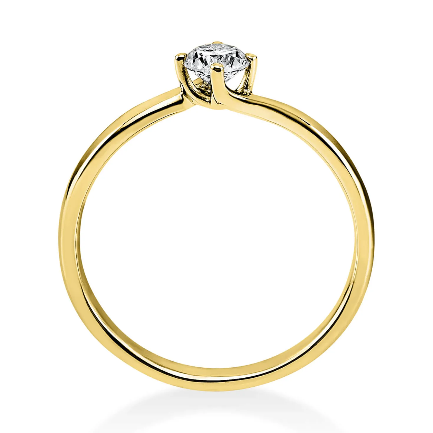 Solitär Ring Damenring 585 Gold Gelbgold mit Diamant Brillant 0,25 Ct 4er-Krappe