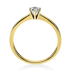 Solitär Ring Damenring 585 Gold Gelbgold mit Diamant Brillant 0,25 Ct 6er-Krappe