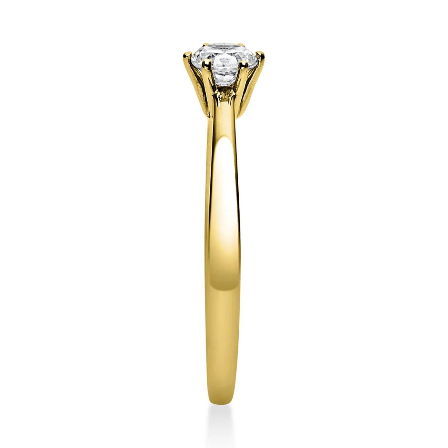Solitär Ring Damenring 585 Gold Gelbgold mit Diamant Brillant 0,25 Ct 6er-Krappe