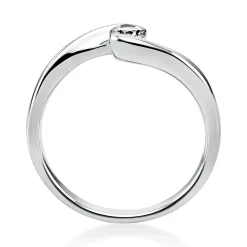 Solitär Ring Damenring 750 Gold Weißgold Diamant Brillant 0,20 Ct. B: 2,2mm