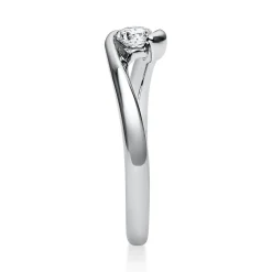 Solitär Ring Damenring 750 Gold Weißgold Diamant Brillant 0,20 Ct. B: 2,2mm