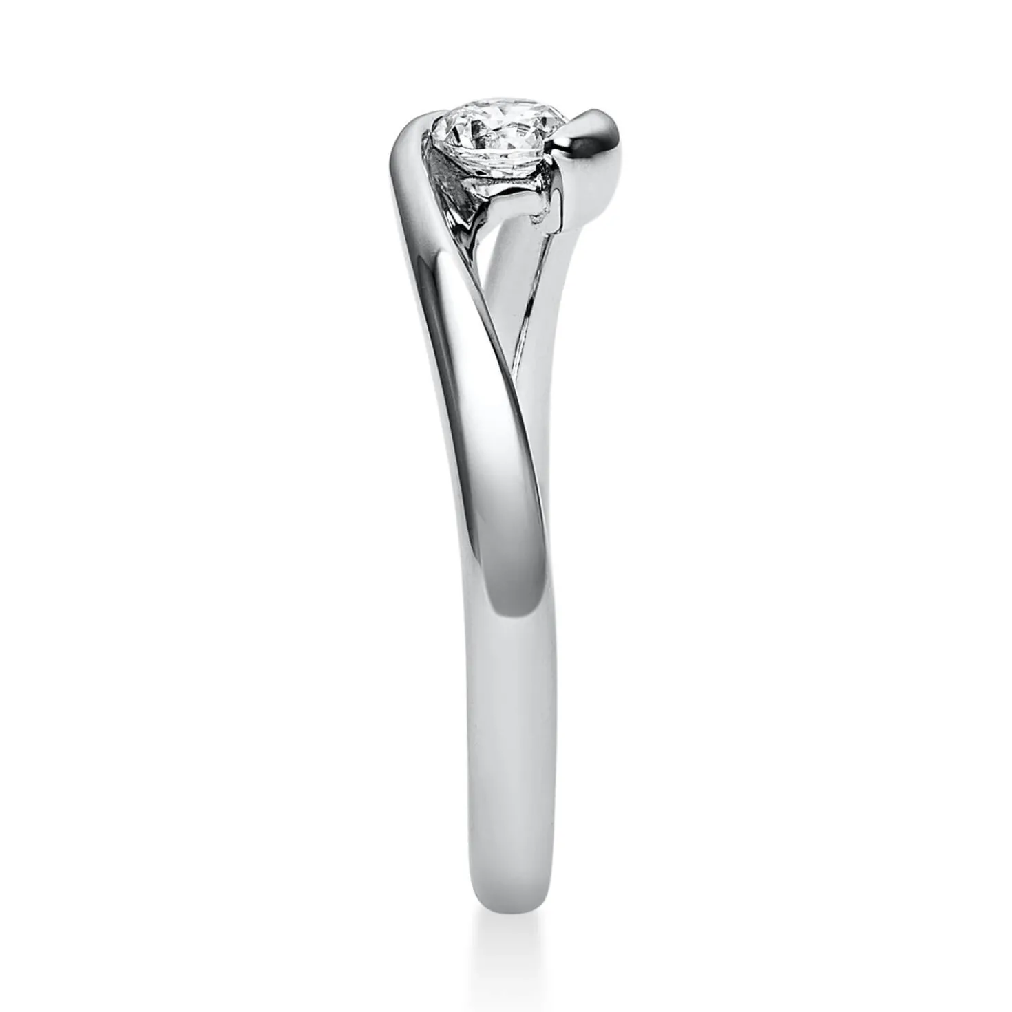 Solitär Ring Damenring 750 Gold Weißgold Diamant Brillant 0,20 Ct. B: 2,2mm