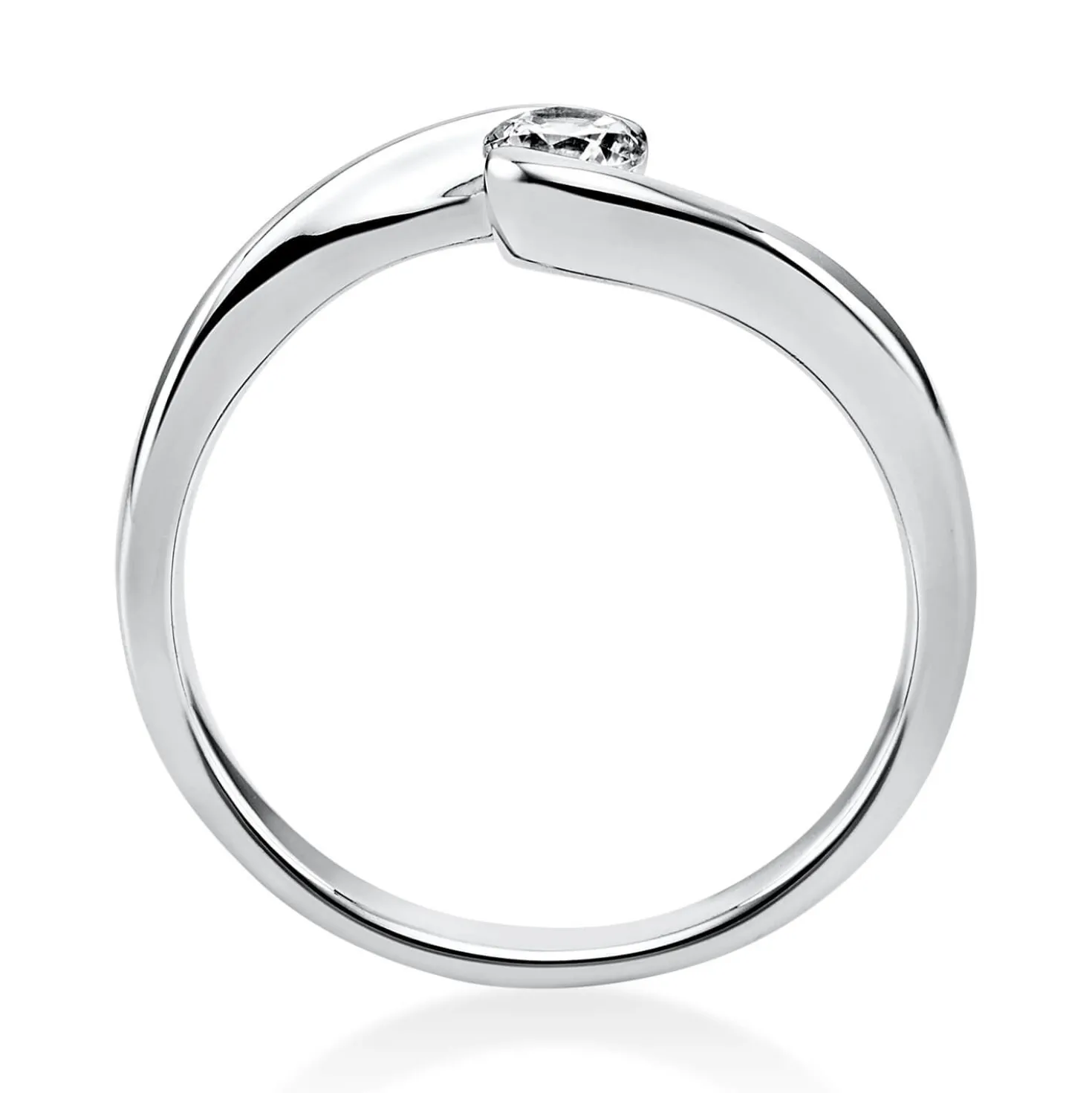 Solitär Ring Damenring 585 Gold Weißgold Diamant Brillant 0,20 Ct. B: 2,2mm