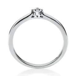 Solitär Ring Damenring 585 Gold Weißgold Diamant Brillant 0,10 Ct. 4er-Krappe