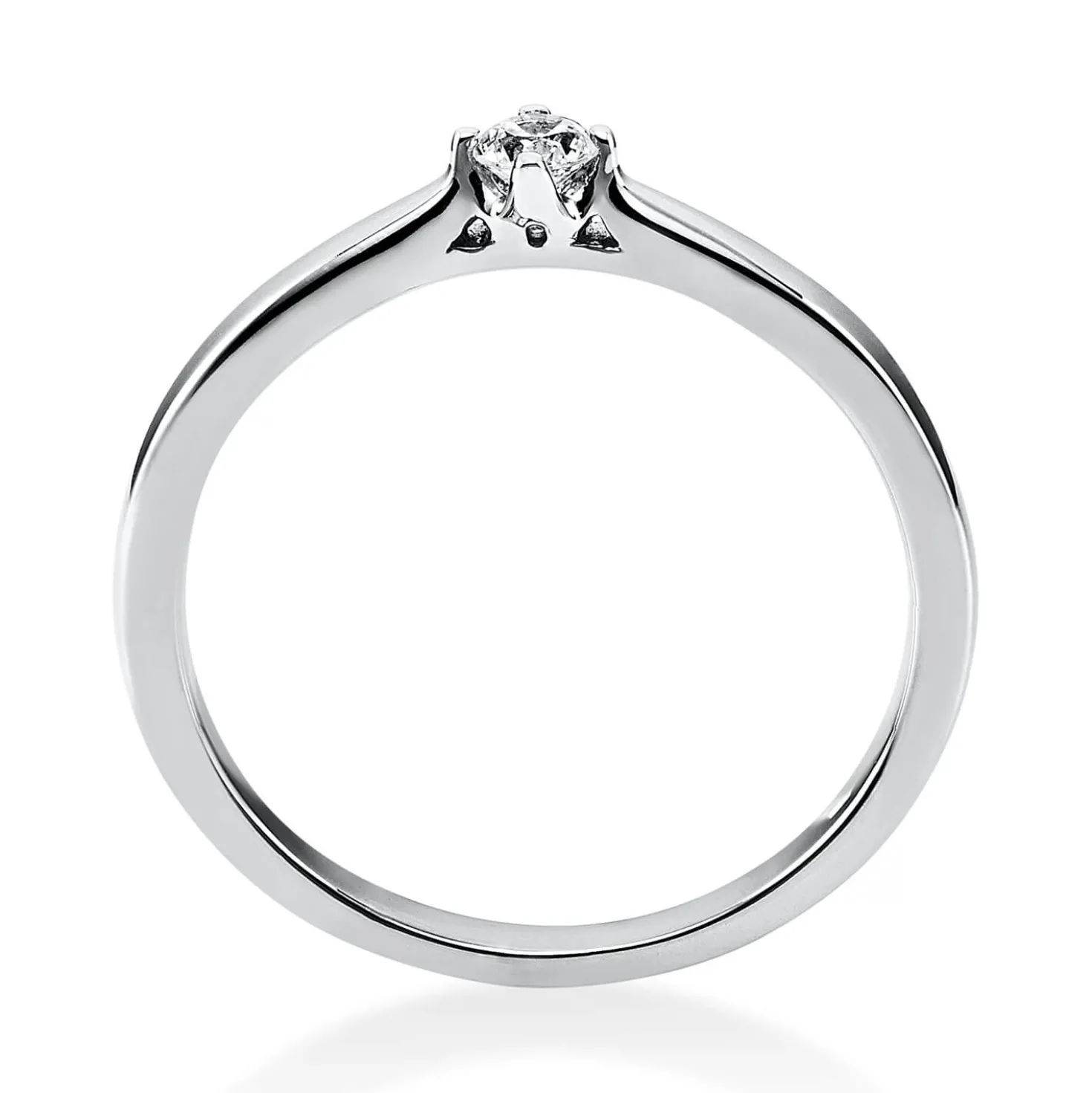 Solitär Ring Damenring 585 Gold Weißgold Diamant Brillant 0,10 Ct. 4er-Krappe