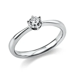 Solitär Ring Damenring 585 Gold Weißgold Diamant Brillant 0,30 Ct. 6er-Krappe