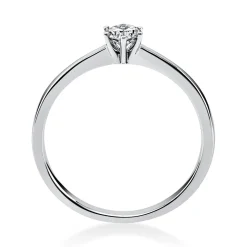 Solitär Ring Damenring 750 Gold Weißgold Diamant Brillant 0,20 Ct. 6er-Krappe