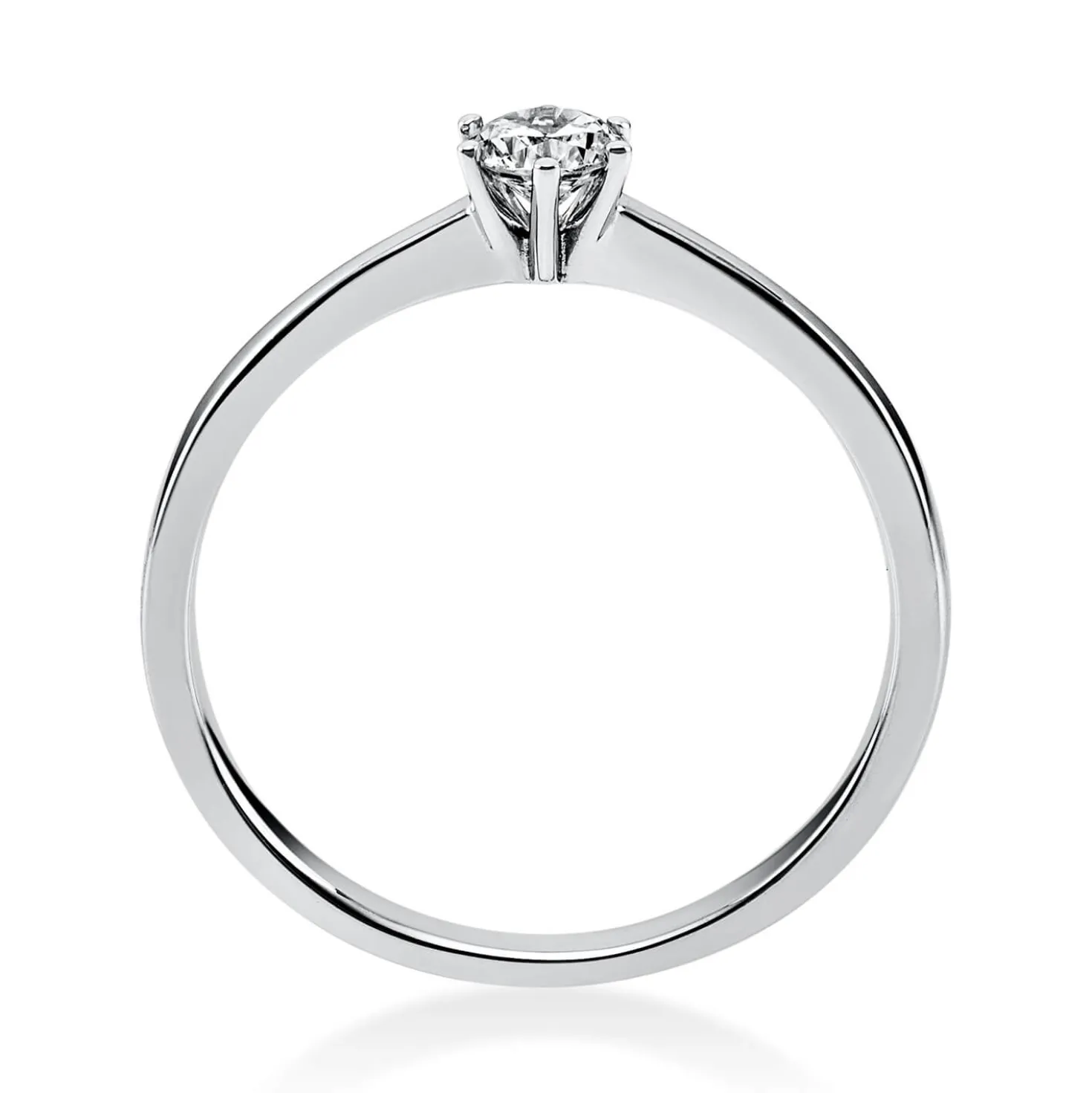 Solitär Ring Damenring 750 Gold Weißgold Diamant Brillant 0,20 Ct. 6er-Krappe