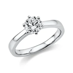 Solitär Ring Damenring 585 Gold Weißgold Diamant Brillant 0,70 Ct. 6er-Krappe