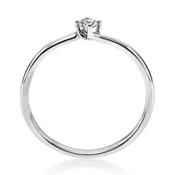 Solitär Ring Damenring 585 Gold Weißgold Diamant Brillant 0,10 Ct. 4er-Krappe