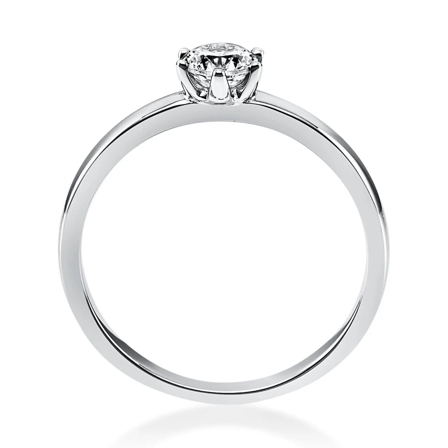 Solitär Ring Damenring 750 Gold Weißgold Diamant Brillant 0,30 Ct. 6er-Krappe