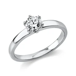 Solitär Ring Damenring 585 Gold Weißgold Diamant Brillant 0,70 Ct. 6er-Krappe