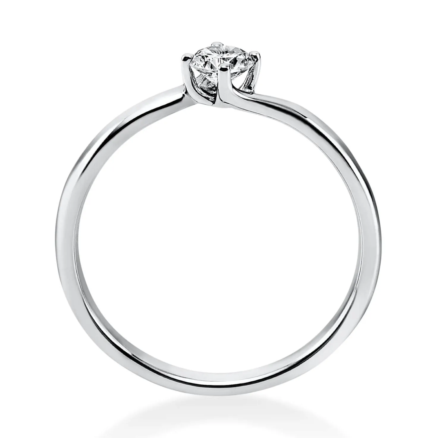 Solitär Ring Damenring 750 Gold Weißgold Diamant Brillant 0,20 Ct. 4er-Krappe