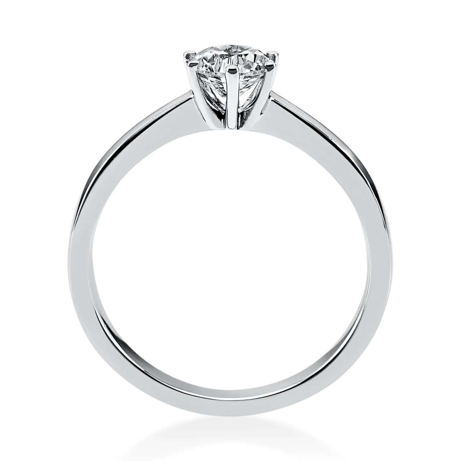 Solitär Ring Damenring 585 Gold Weißgold Diamant Brillant 0,50 Ct. 6er-Krappe