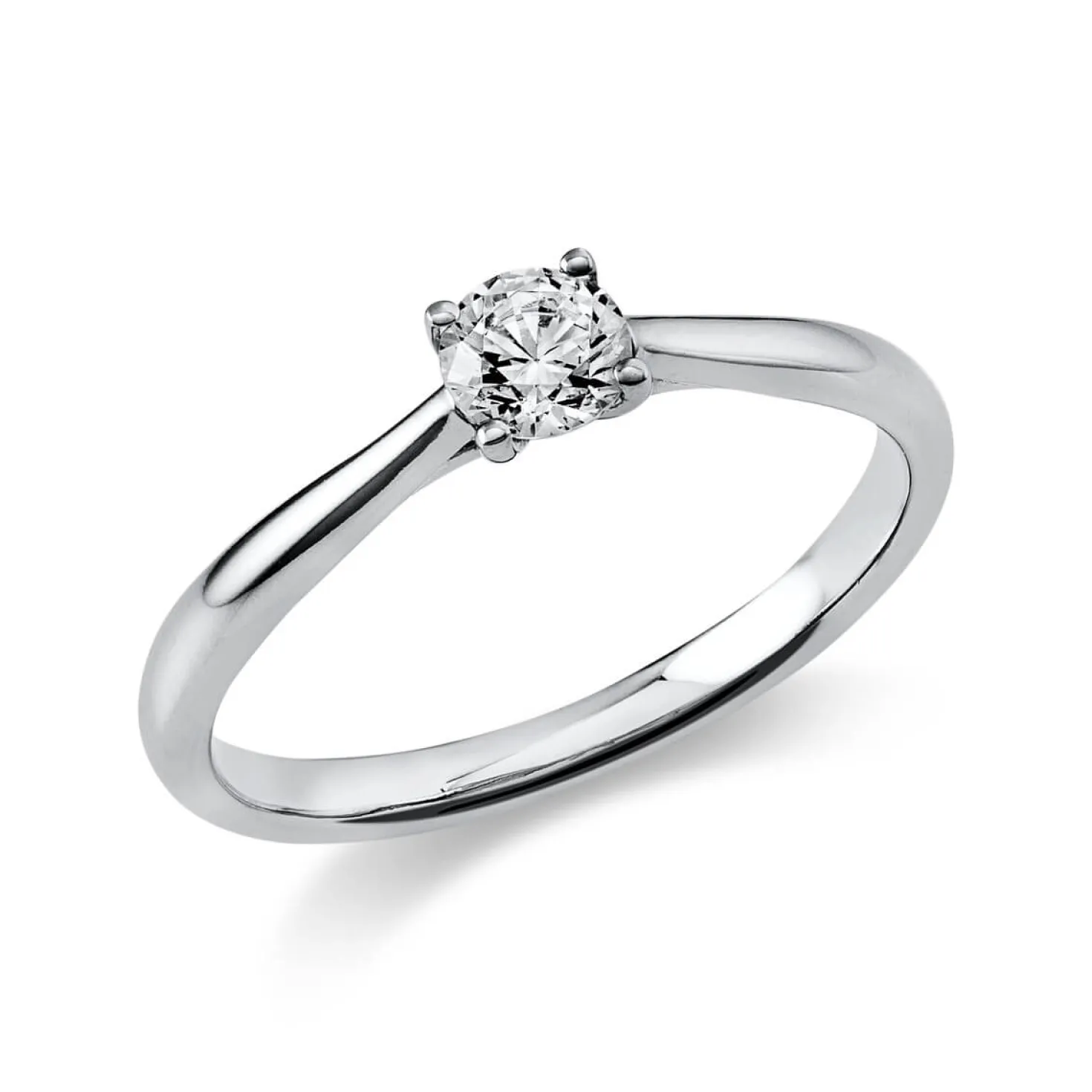 Solitär Ring Damenring 585 Gold Weißgold Diamant Brillant 0,30 Ct. 4er-Krappe