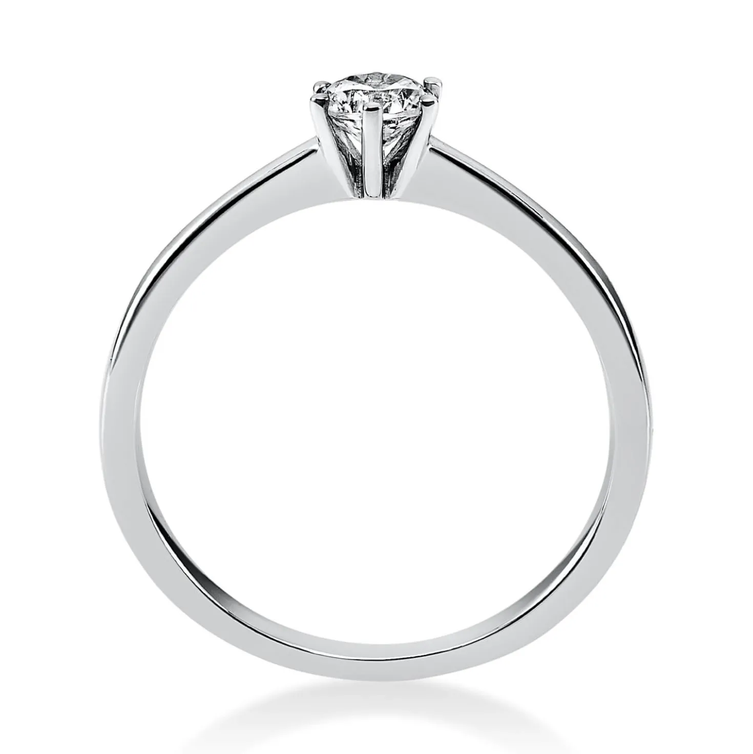 Solitär Ring Damenring 750 Gold Weißgold Diamant Brillant 0,30 Ct. 6er-Krappe