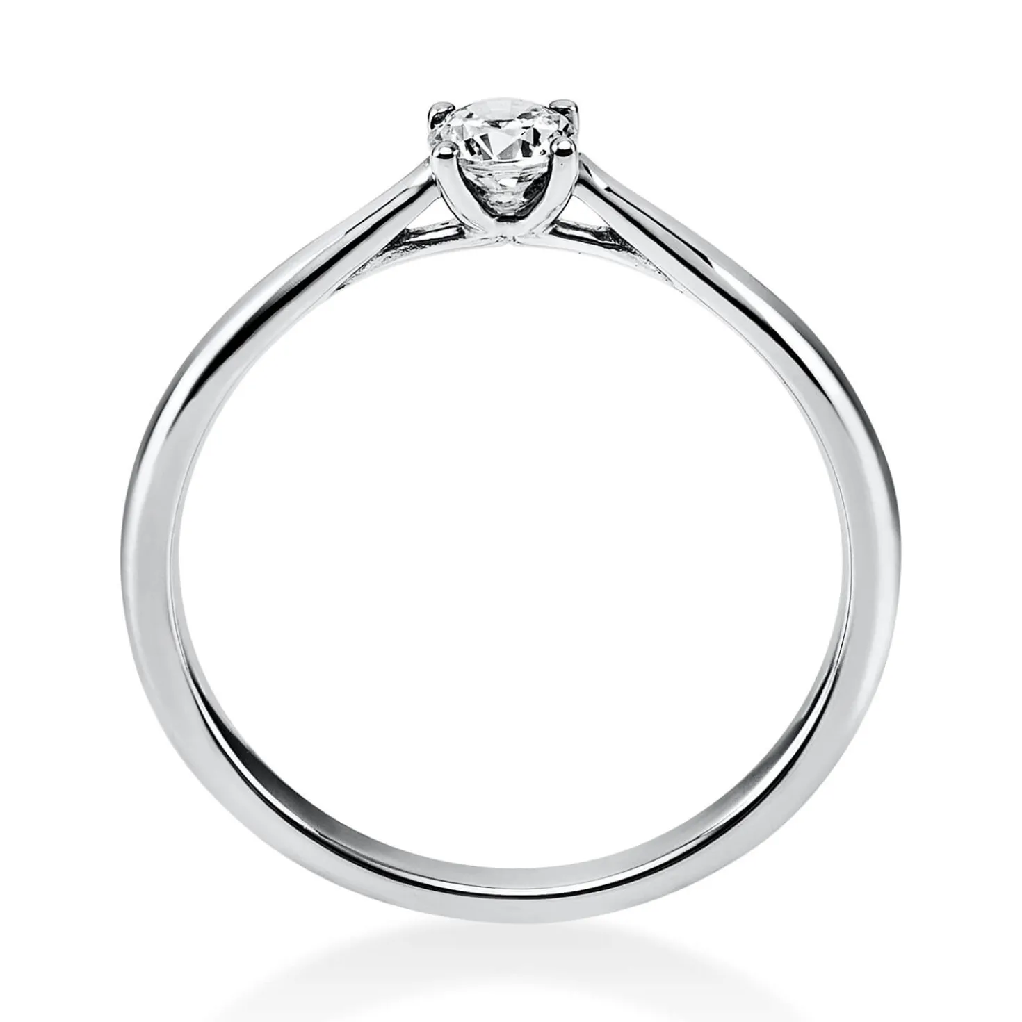 Solitär Ring Damenring 750 Gold Weißgold Diamant Brillant 0,20 Ct. 4er-Krappe