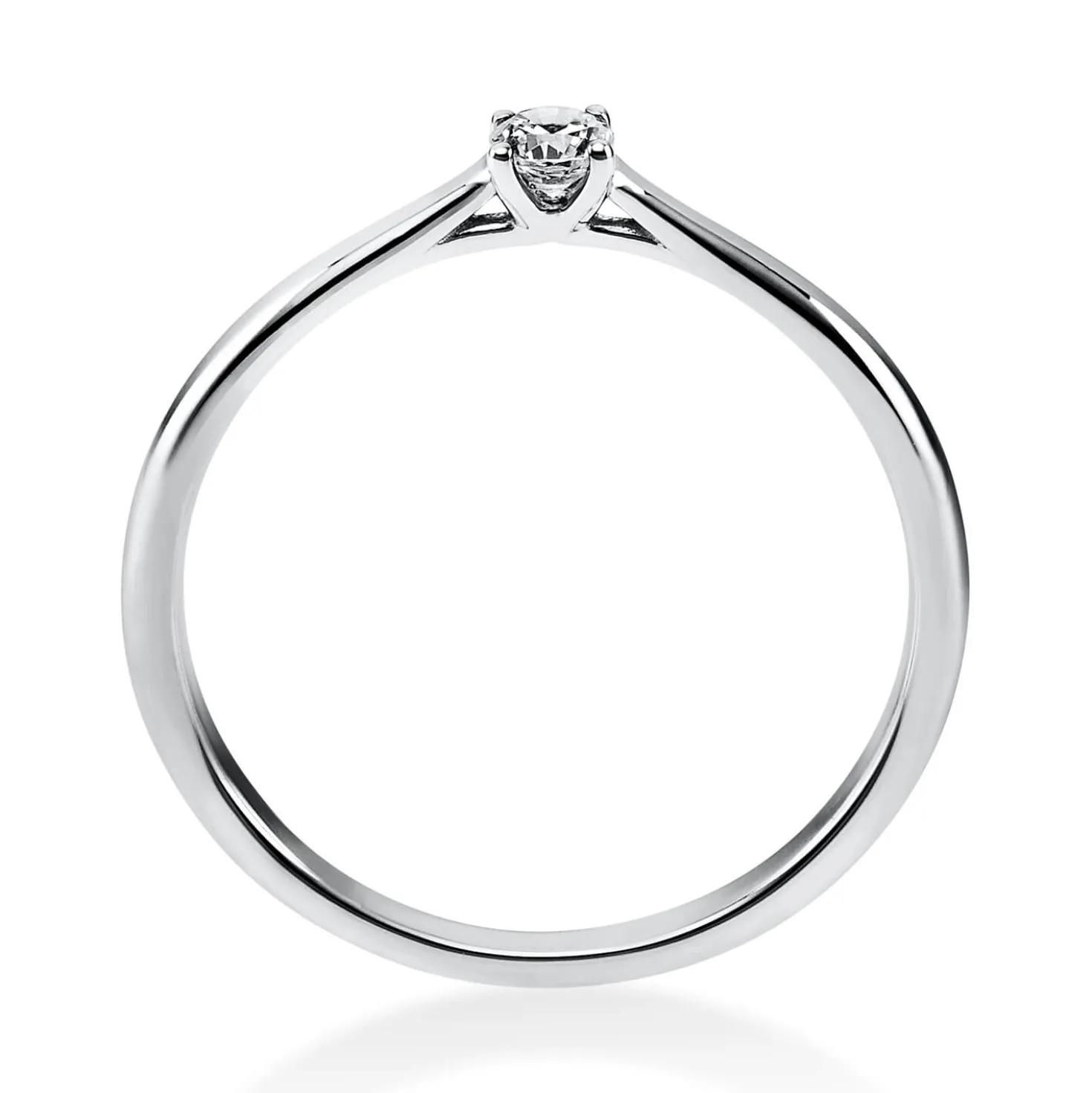 Solitär Ring Damenring 750 Gold Weißgold Diamant Brillant 0,10 Ct. 4er-Krappe