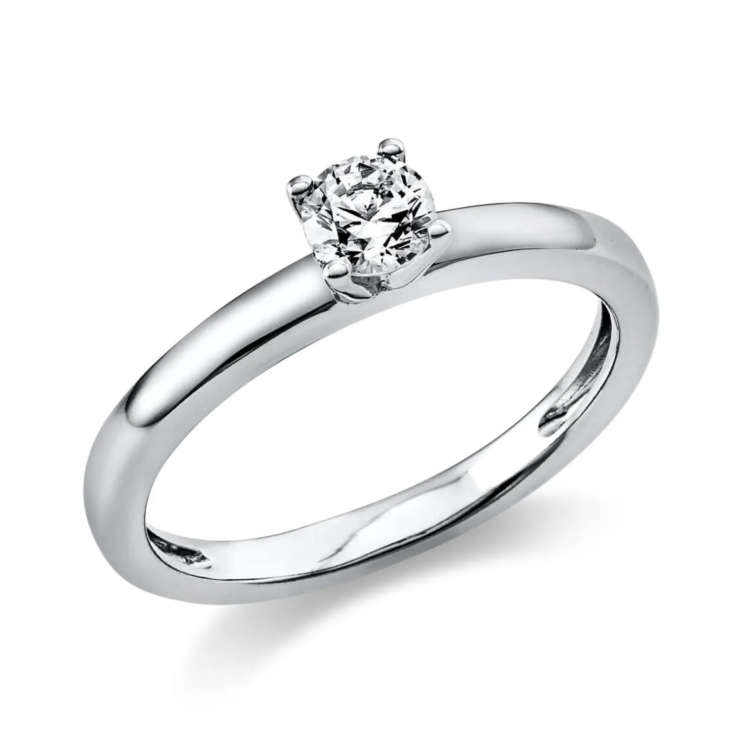 Solitär Ring Damenring 585 Gold Weißgold Diamant Brillant 0,30 Ct. 4er-Krappe