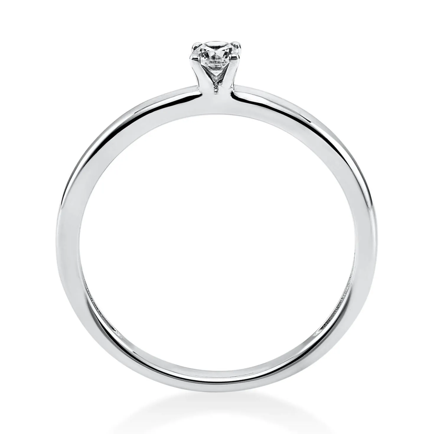 Solitär Ring Damenring 585 Gold Weißgold Diamant Brillant 0,10 Ct. 4er-Krappe