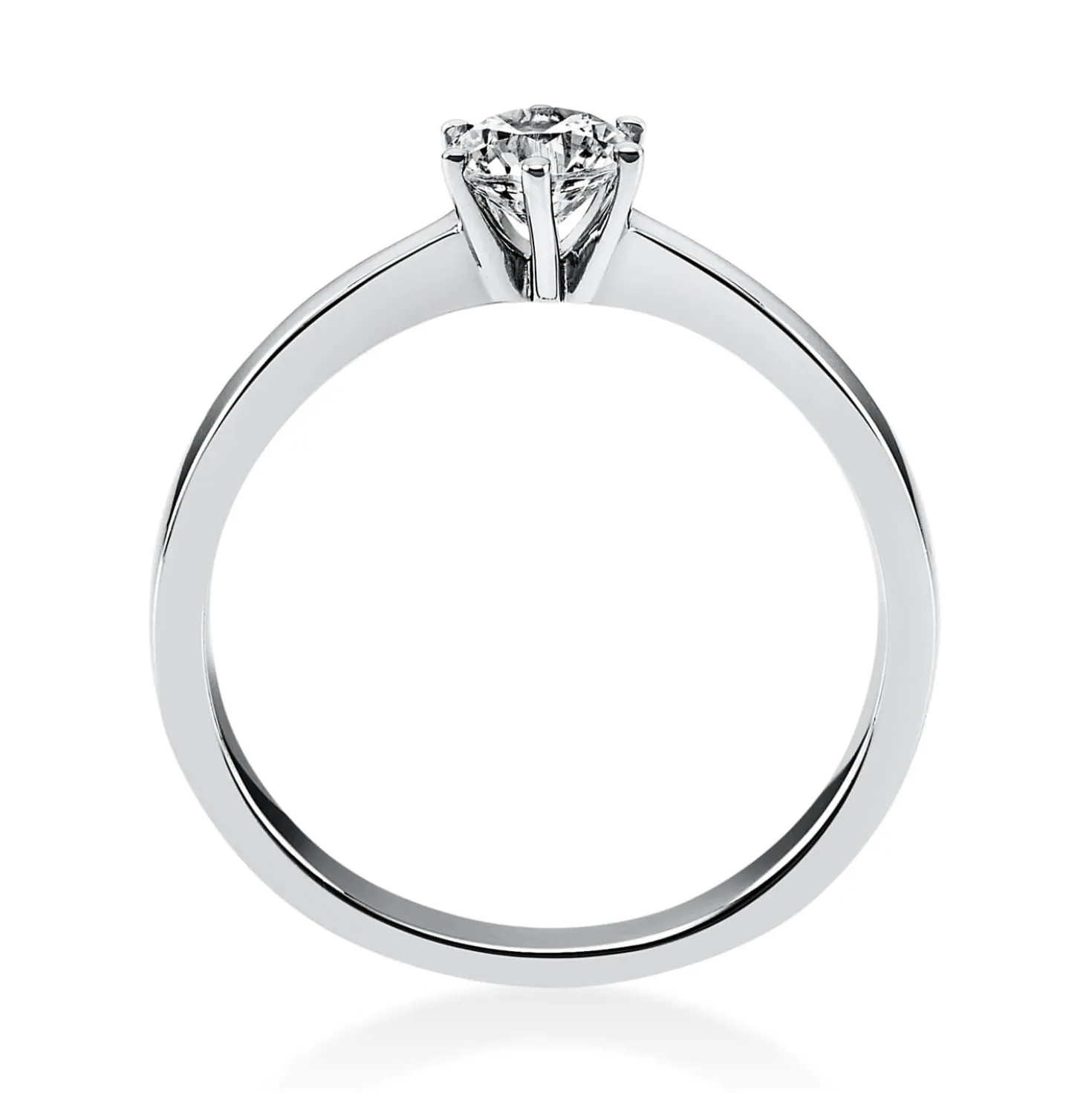 Solitär Ring Damenring 585 Gold Weißgold Diamant Brillant 0,40 Ct. 6er-Krappe