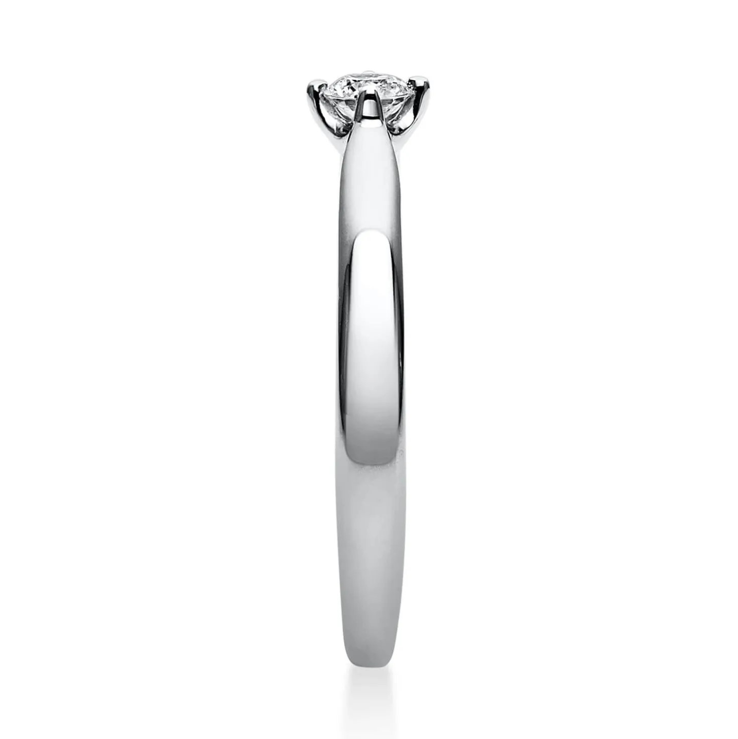 Solitär Ring Damenring 750 Gold Weißgold mit Diamant Brillant 0,15 Ct 4er-Krappe
