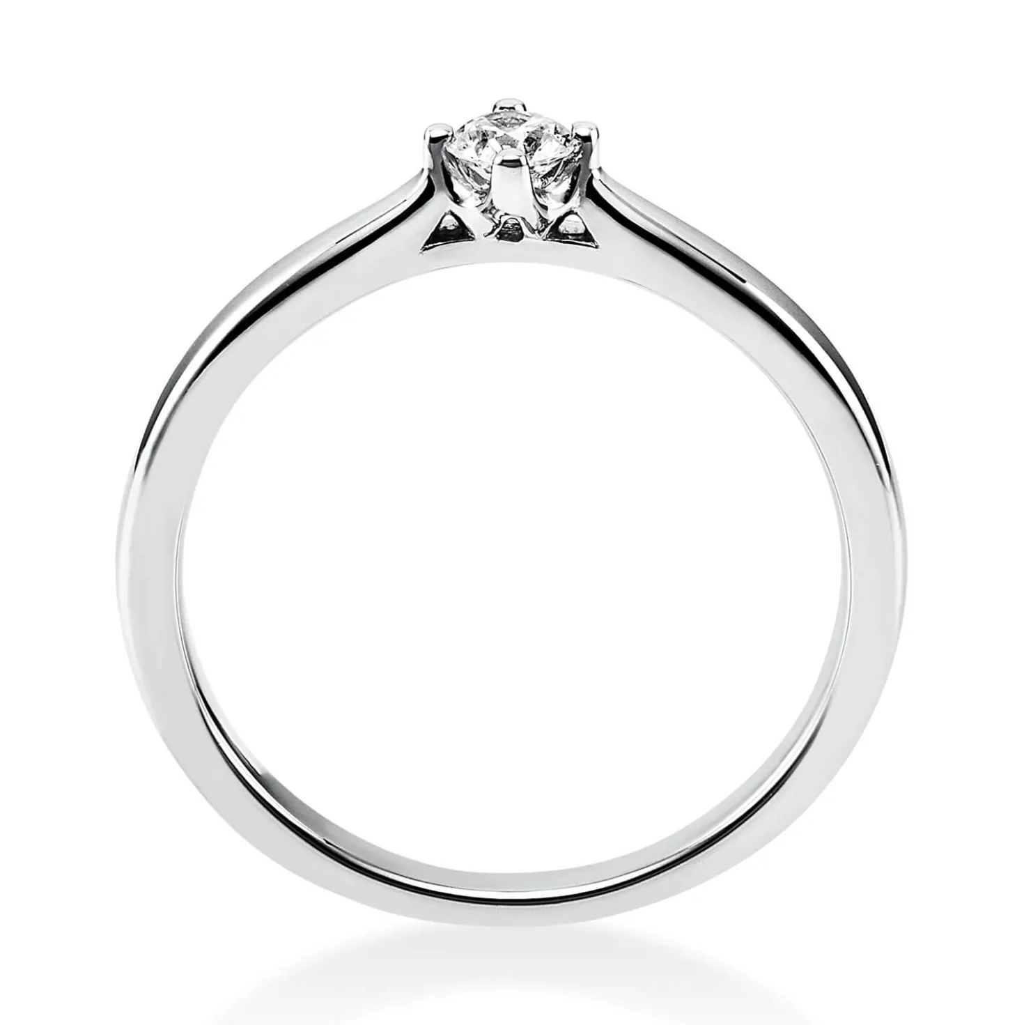 Solitär Ring Damenring 750 Gold Weißgold mit Diamant Brillant 0,15 Ct 4er-Krappe