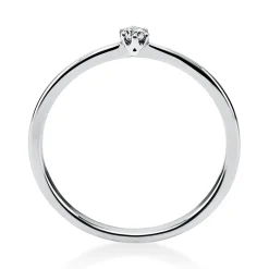 Solitär Ring Damenring 750 Gold Weißgold mit Diamant Brillant 0,05 Ct 6er-Krappe