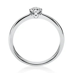 Solitär Ring Damenring 750 Gold Weißgold mit Diamant Brillant 0,25 Ct 6er-Krappe