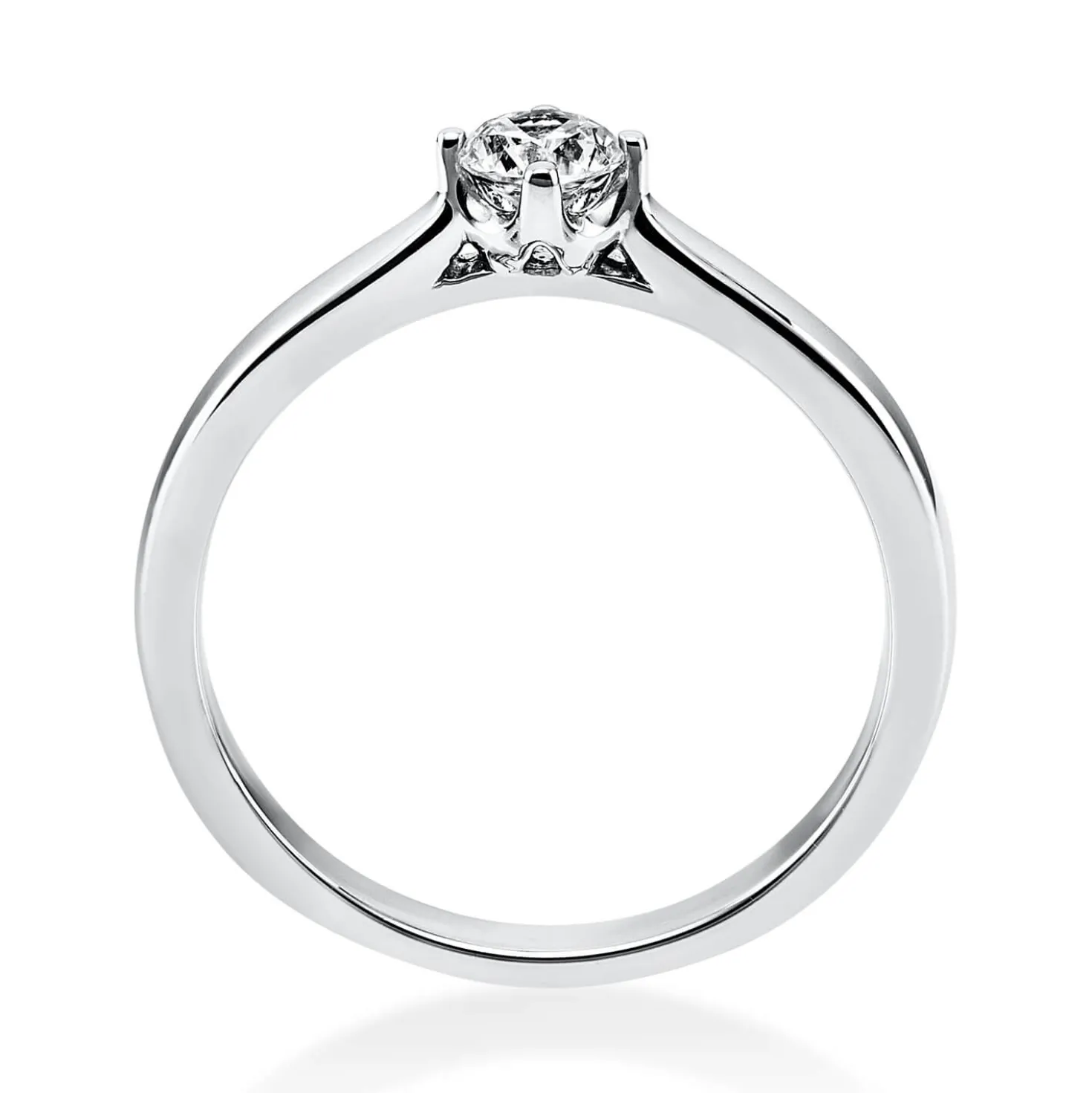 Solitär Ring Damenring 585 Gold Weißgold mit Diamant Brillant 0,25 Ct 4er-Krappe