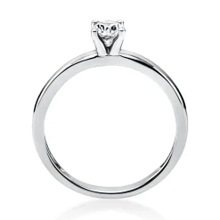 Solitär Ring Damenring 750 Gold Weißgold mit Diamant Brillant 0,25 Ct 4er-Krappe